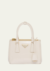 Prada Galleria Mini Patent Top-handle Bag In F0304 Avorio