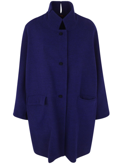 Daniela Gregis Bell-sleeves Wool Coat In Blue