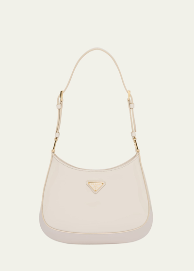 Prada Cleo Leather Shoulder Bag In F0304 Avorio