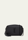 SAINT LAURENT LOU MINI CAMERA BAG IN GRAINED QUILTED LEATHER WITH TASSEL AND BLACK HARDWARE