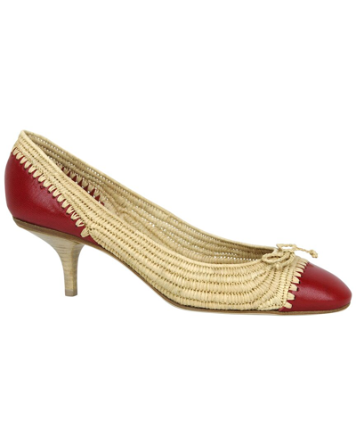 BOTTEGA VENETA BOTTEGA VENETA BALLET STRAW & LEATHER PUMP