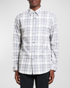 Theory Irving Plaid Flannel Button-up Shirt In Ivory Multi