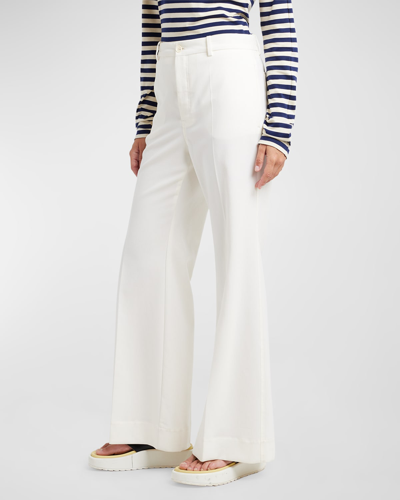 Plan C Pleated Wide-leg Trousers In White