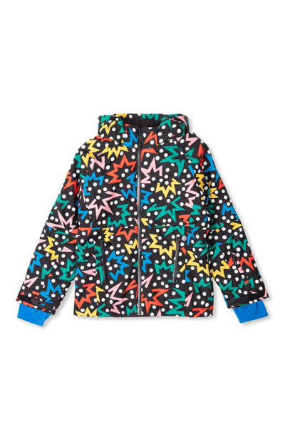 Stella Mccartney Kids Starburst Printed Zipped Padded Jacket In Multi