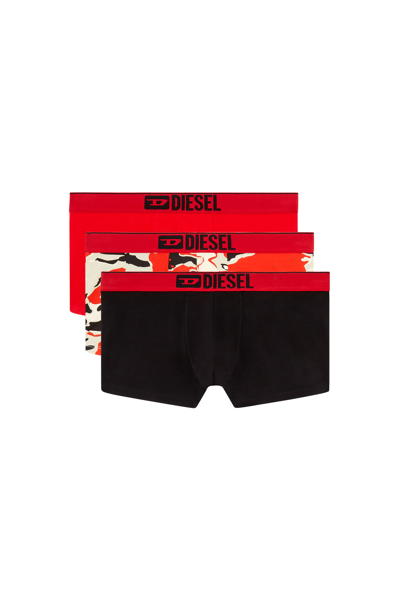 Diesel Three-pack Boxer Briefs Plain And Printed In Tobedefined