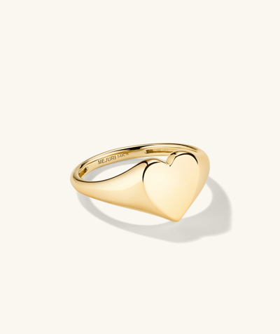 Mejuri Small Heart Signet In Yellow