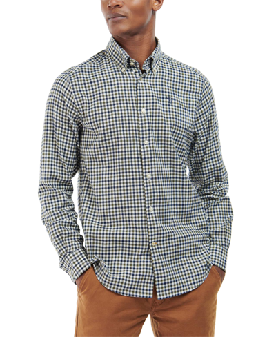 Barbour Men's Finkle Tailored-fit Gingham Check Button-down Twill Shirt In Olive
