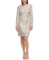 ELIZA J WOMEN'S LONG-SLEEVE SEQUIN COCKTAIL DRESS