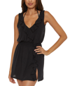 Becca Breezy Basics Smocked Waist Cover-up Dress In Black