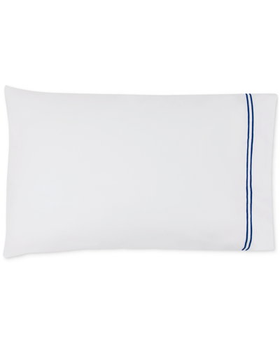 Sferra Grand Hotel Cotton Pillowcase, Standard In White,navy