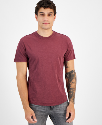 Sun + Stone Men's Sun Kissed Regular-fit Curved Hem T-shirt, Created For Macy's In Dark Scarlet