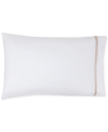Sferra Grand Hotel Cotton Pillowcase, Standard In White,taupe