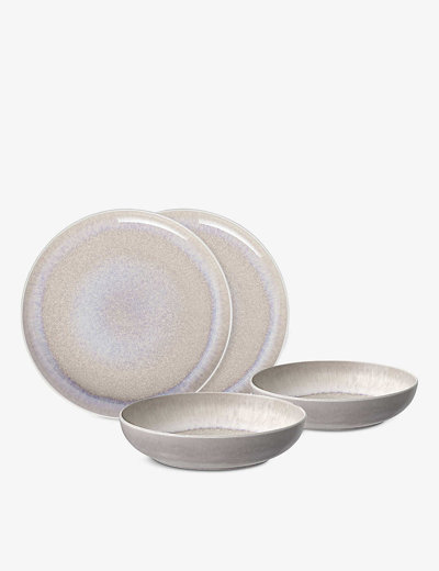 Villeroy & Boch Perlemor Sand Porcelain Dinner Set Of Four