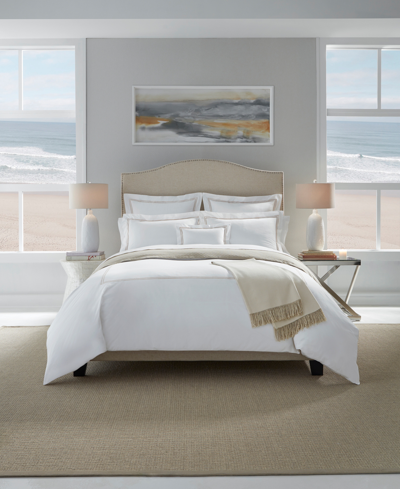 Sferra Grand Hotel Cotton Duvet Cover, King In White,taupe