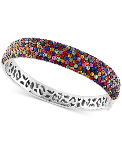 Effy Collection Effy Multi-sapphire Pave Bangle Bracelet (13-5/8 Ct. T.w.) In Sterling Silver