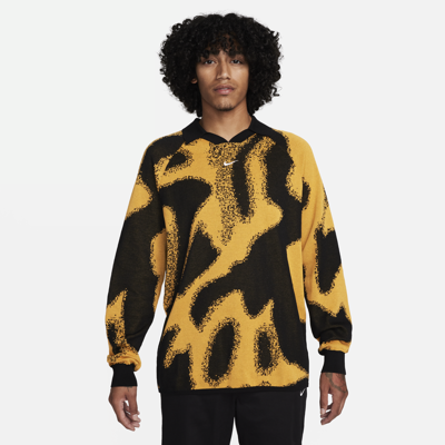 Nike Men's Culture Of Football Knit Long-sleeve Soccer Sweater In Yellow