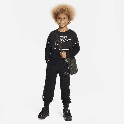 Nike Sportswear Amplify French Terry Crew Set Little Kids 2-piece Set In Black