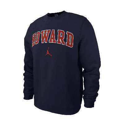 Nike Men's Howard Club Fleece Jordan College Crew-neck Sweatshirt In Blue