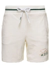 AUTRY WHITE BERMUDA SHORTS WITH DRAWSTRING AND STAPLE X LOGO DETAIL IN JERSEY