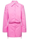 Attico Margot Mini Shirt Dress In Pink