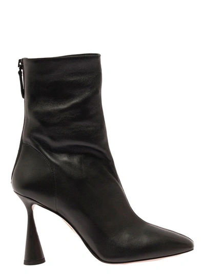 Aquazzura Amore 95 Leather Ankle Boots In Black