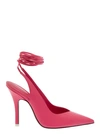 ATTICO POINTED TOE PUMPS WITH STRAP DETAIL IN PINK LEATHER