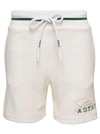AUTRY WHITE BERMUDA SHORTS WITH DRAWSTRING AND STAPLE X LOGO DETAIL IN JERSEY