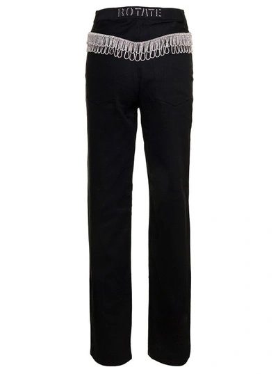 Rotate Birger Christensen Twill High Rise Pants In Black