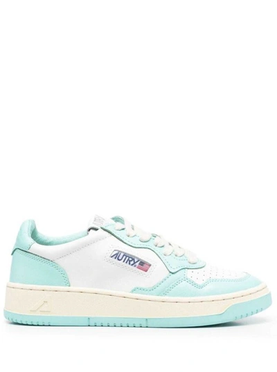 Autry Medalist Turquoise And White Sneakers In Light Blue