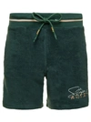AUTRY GREEN BERMUDA SHORTS WITH DRAWSTRING AND STAPLE X LOGO DETAIL IN JERSEY