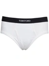 TOM FORD WHITE BRIEFS WITH LOGO IN COTTON