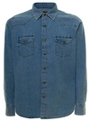 TOM FORD BLUE DENIM SHIRT WITH PATCH POCKETS IN COTTON