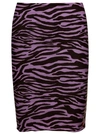 ATTICO ZEBRA PRINT PENCIL MIDI SKIRT IN PINK TECHNICAL FABRIC