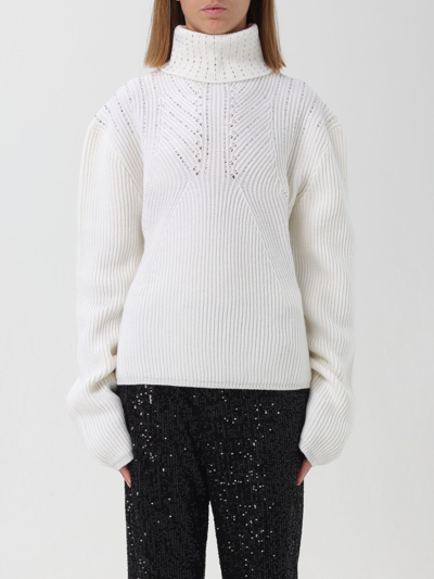 Genny Roll-neck Ribbed Jumper In White