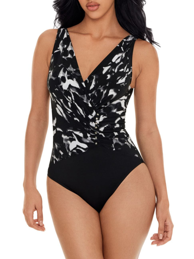Magicsuit Swim, Plus Size Women's Bindy One-piece Swimsuit In Black Multi