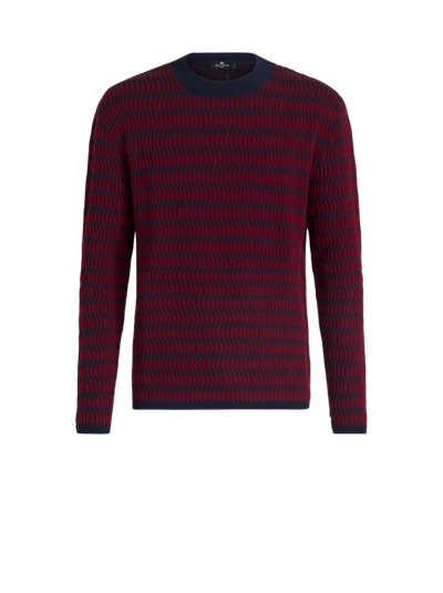 Etro Wool Jacquard Jumper In Red