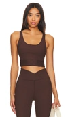 Year Of Ours Ribbed Sports Bra In Dark Oak