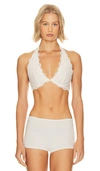 Free People X Intimately Fp Last Dance Lace Halter In Ivory