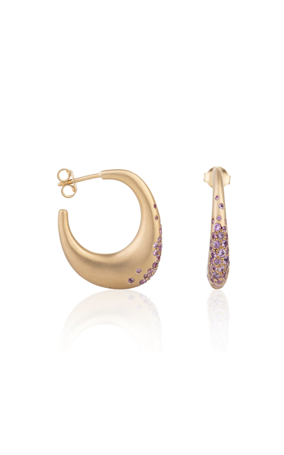 Nada Ghazal 18k Yellow Gold Pink Sapphire Earrings