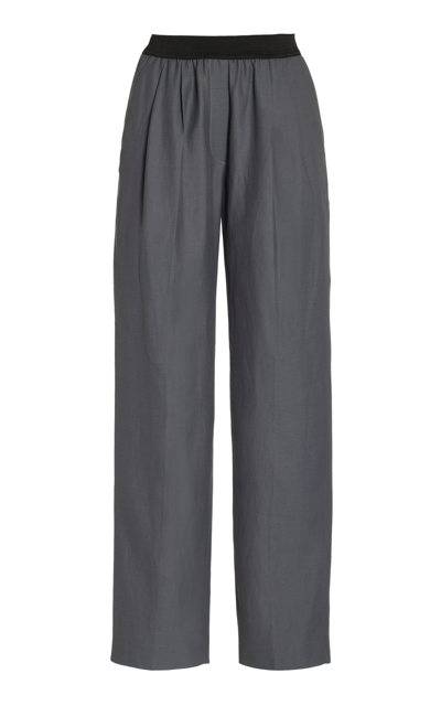Loulou Studio Takaroa Pleated Wide-leg Pants In Grey