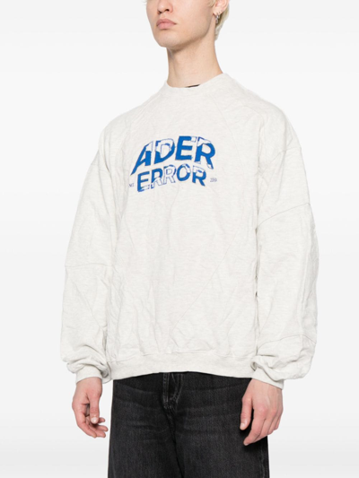 Ader Error Logo Crewneck Sweatshirt In Oatmeal