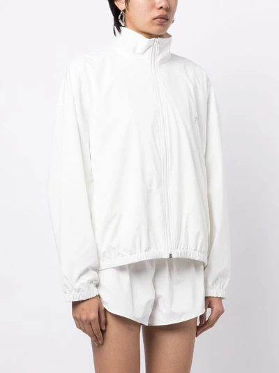 Alexander Wang Zipped Track Jacket In 100 White