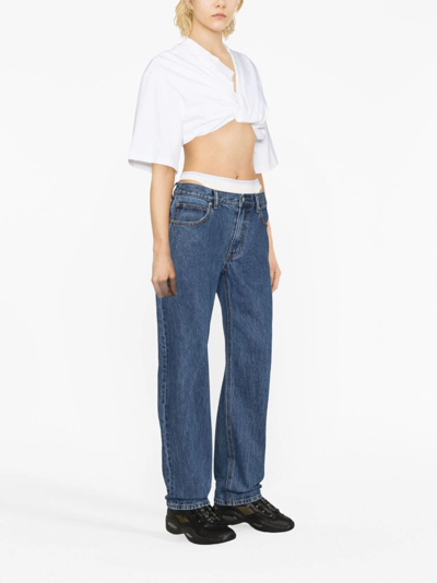 Alexander Wang Low-rise Straight-leg Jeans In Deep Blue