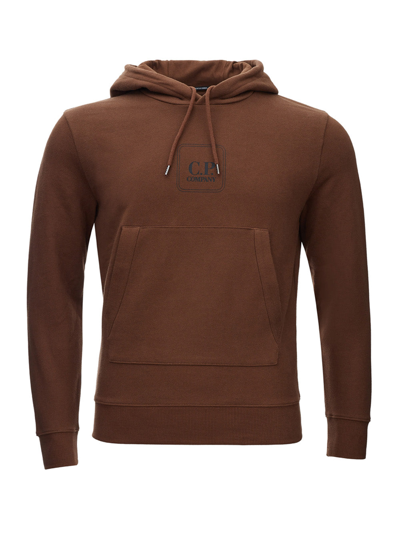 C.p. Company C. P. Company Cotton Hooded Sweatshirt With Men's Logo In Brown