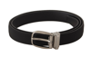 DOLCE & GABBANA DOLCE & GABBANA ELEGANT BLACK CANVAS &AMP; LEATHER MEN'S BELT