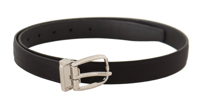 DOLCE & GABBANA DOLCE & GABBANA ELEGANT BLACK LEATHER-CANVAS DESIGNER MEN'S BELT