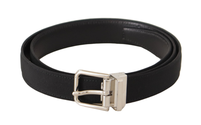 DOLCE & GABBANA DOLCE & GABBANA ELEGANT BLACK CANVAS AND LEATHER MEN'S BELT