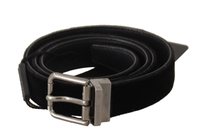 DOLCE & GABBANA DOLCE & GABBANA ELEGANT BLACK COTTON-LEATHER D&AMP;G MEN'S BELT