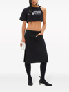 Courrèges Asymmetric Twist Cropped T-shirt In 9999 Black