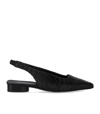 Halmanera Fold Black Slingback Ballet Flat Shoe In Black